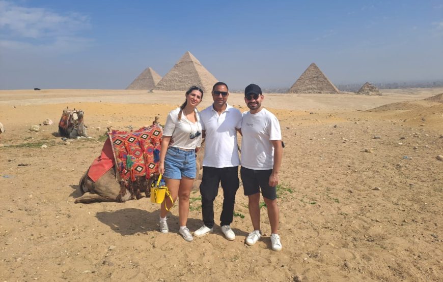 Giza pyramids and Egyptian museum and Khan Bazaar day tour (Car + Guide)