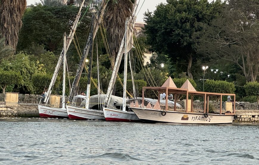 Egyptian museum and Cairo Tower and sailboat flucca day tour